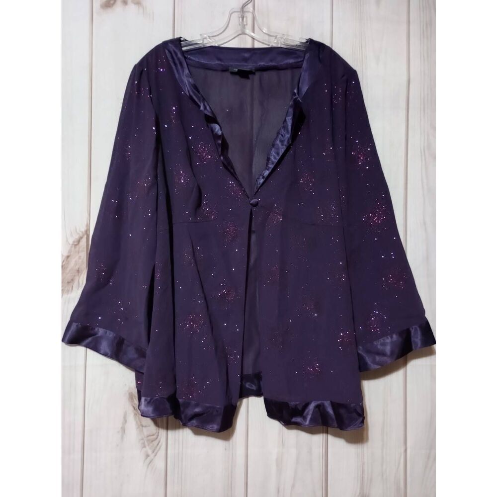 Dressbarn Kimono‎ Ladies 24W Purple Semi Sheer Shimmer